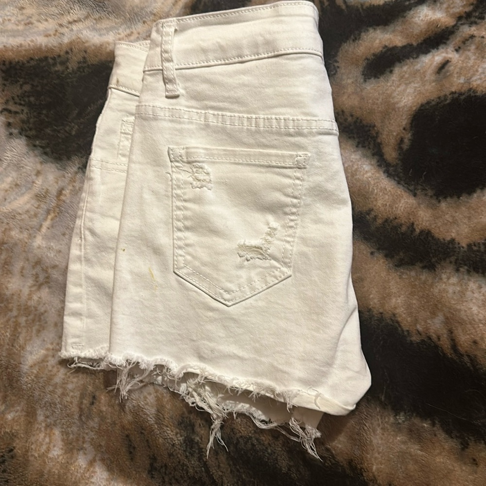 Skinny Denim White Shorts